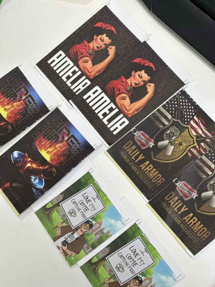 Custom printed labels and stickers
